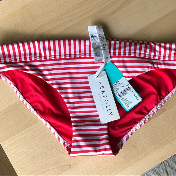 NWT Seafolly ‘Riviera Stripe Hipster’ size 6/8 bikini bottoms - Picture 12 of 12